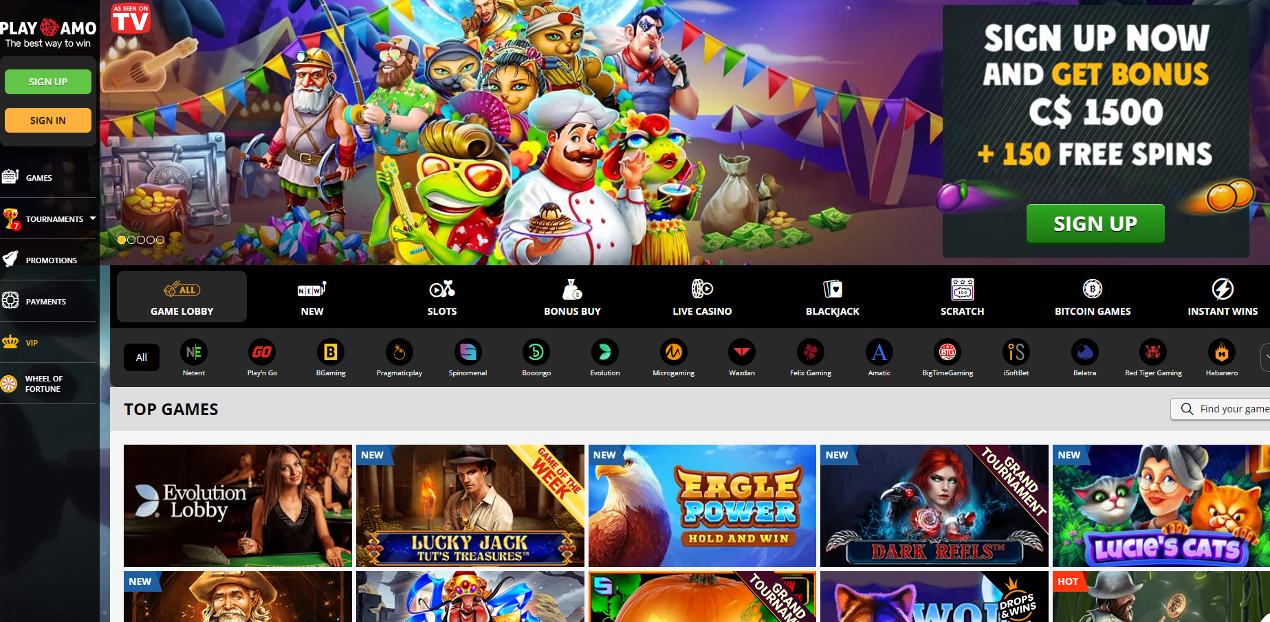 PlayAmo Casino Welcome Bonus