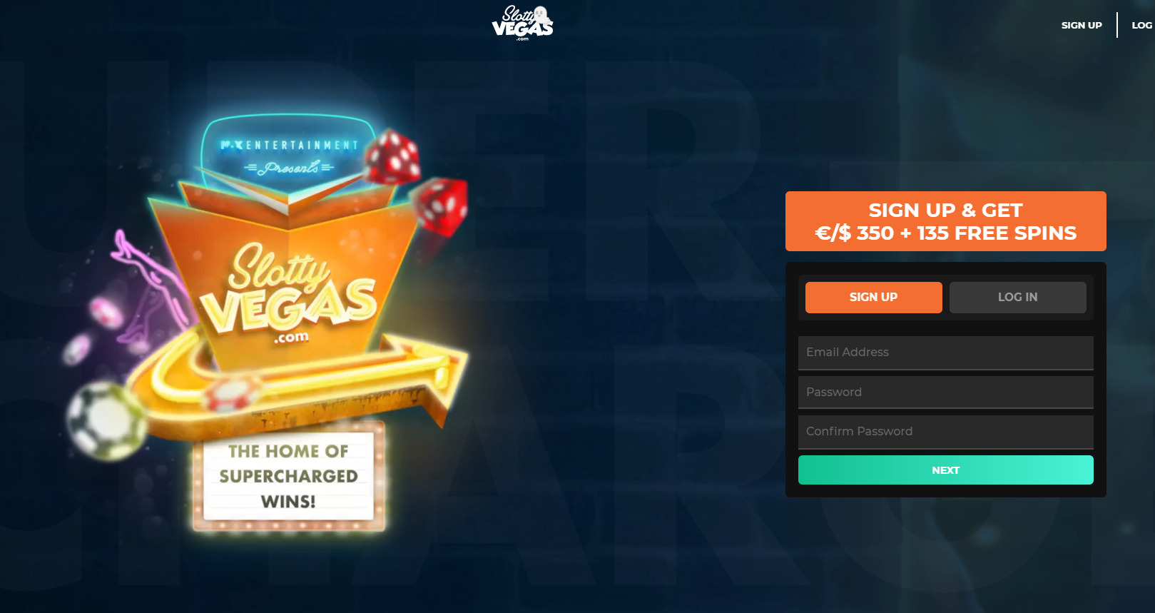 Slotty Vegas Casino Welcome bonus with free spins
