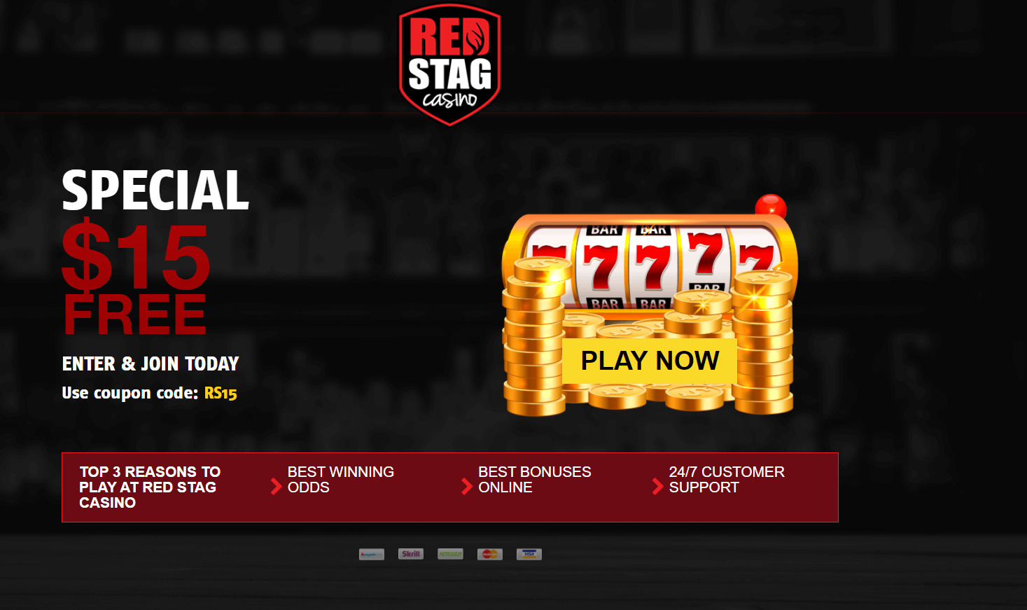 Red Stag Casino $15 Free Chips no deposit