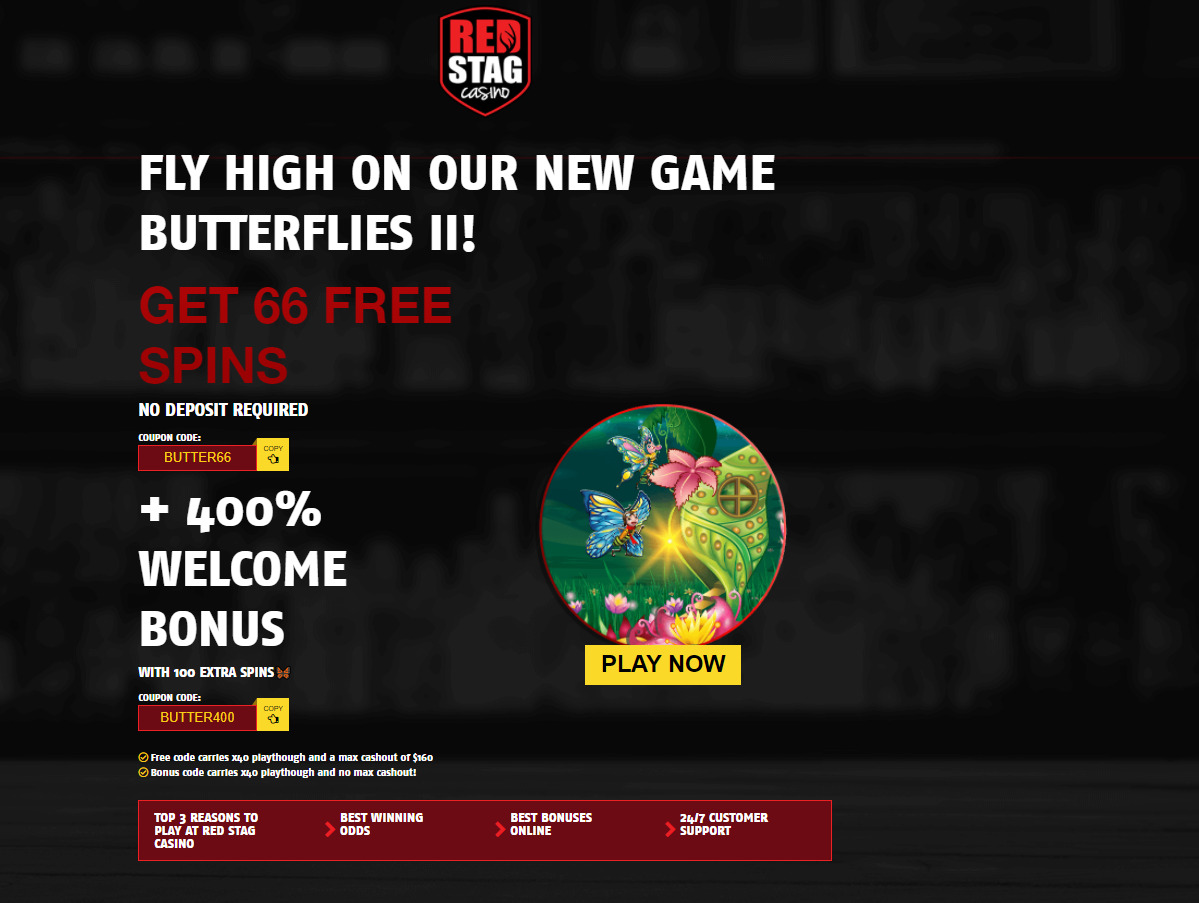 Red Stag Casino 66 Free Spins no deposit