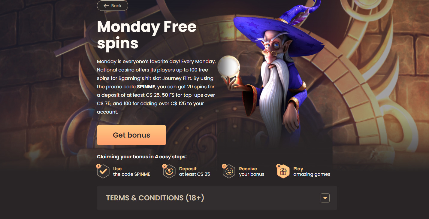 National Casino Monday Reload Bonus