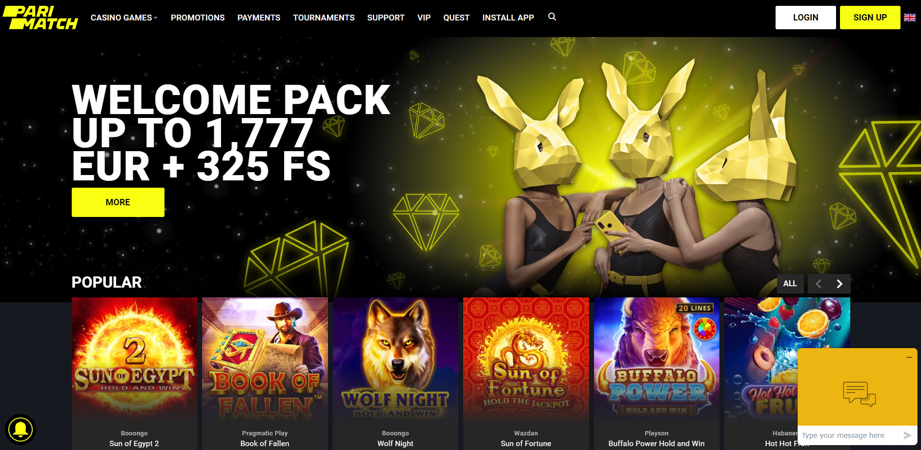 Pari Match Casino Welcome Bonus