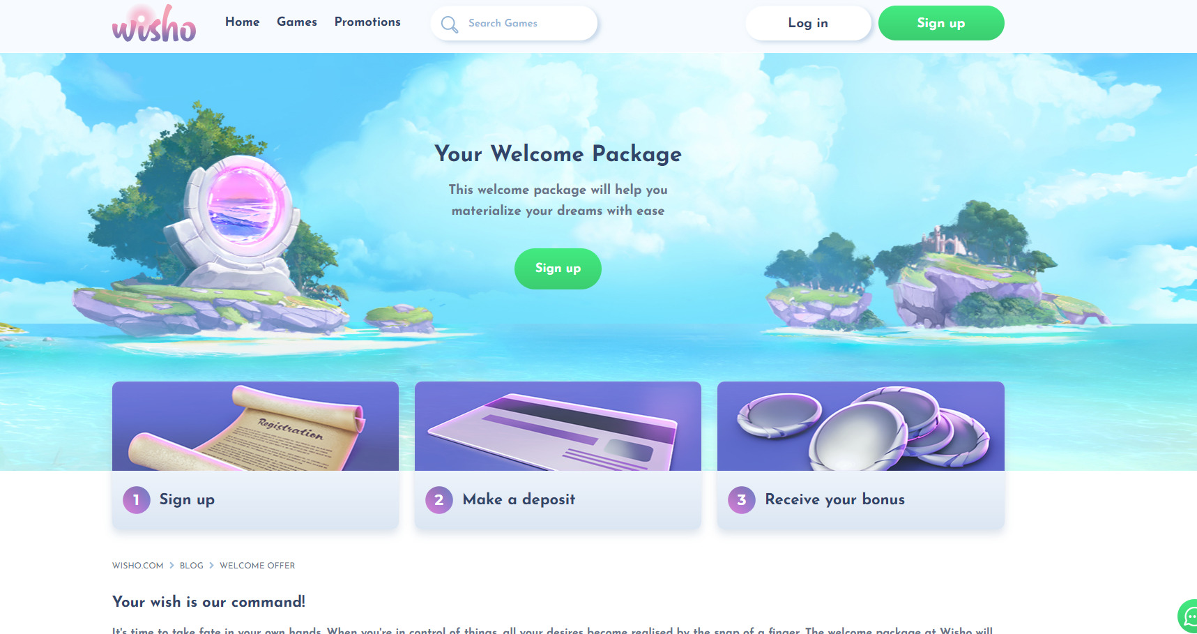 Wisho Casino Welcome Bonus