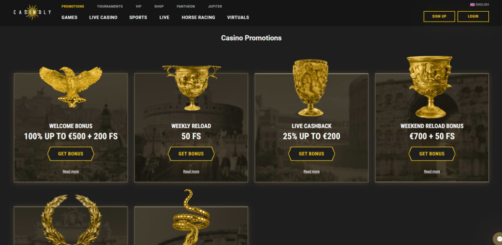 Casinoly Casino promotions