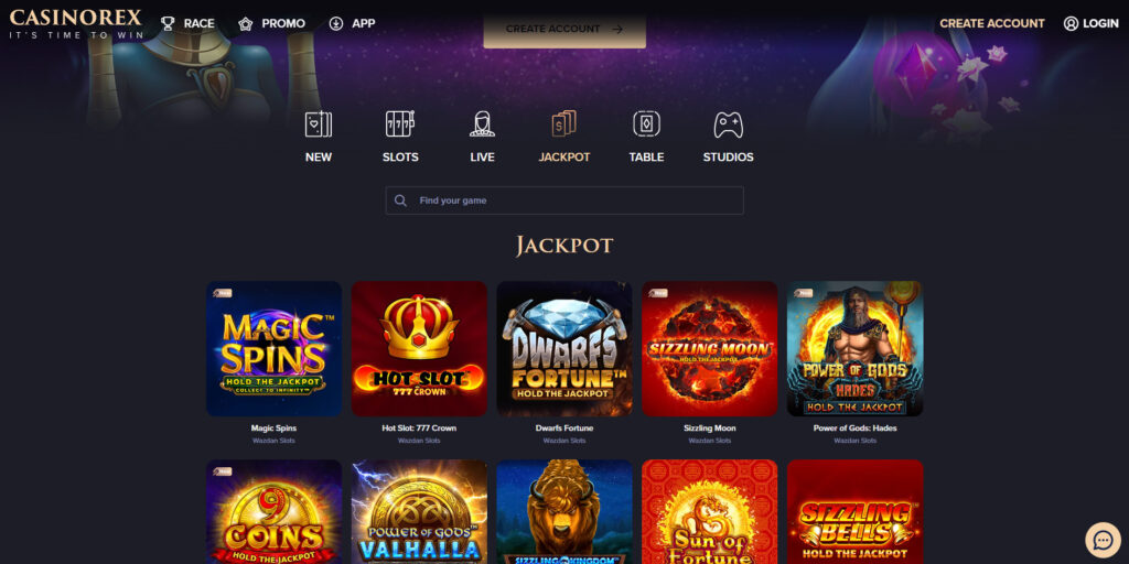 Casino Rex jackpots