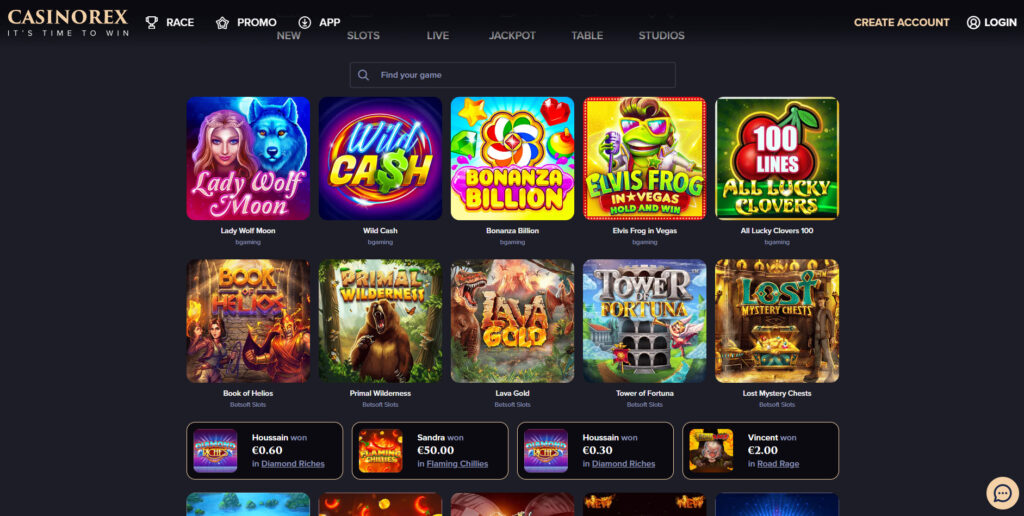Casino Rex slots and pokies