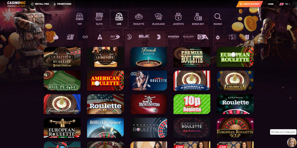 Casinonic Casino live