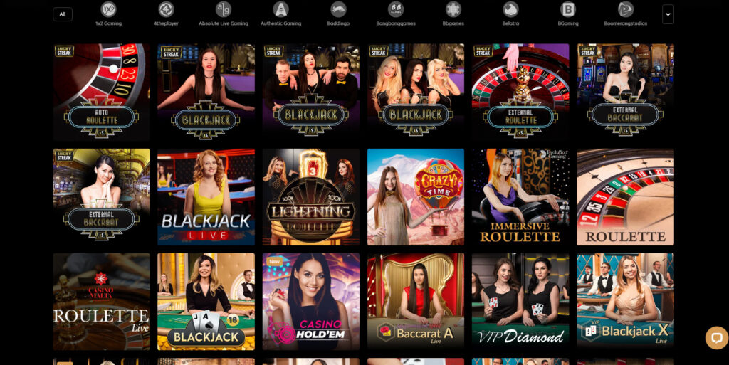 Kingdom Casino live casino games