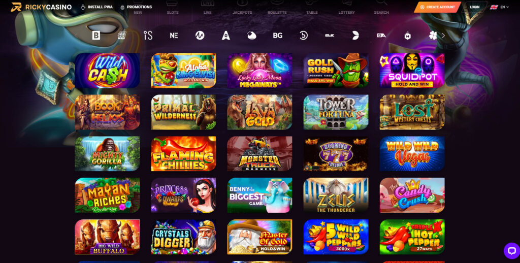 Ricky Casino slots and pokies