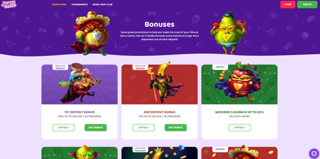Berry Casino promotions