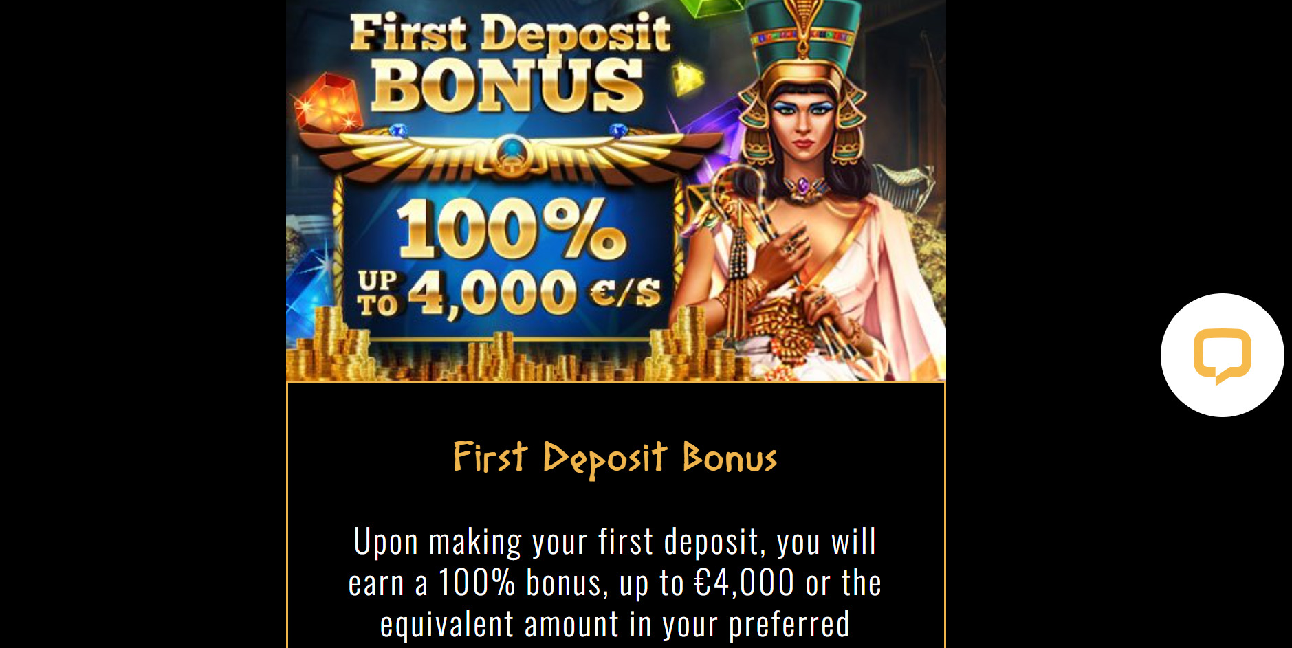 Cleopatra Casino Welcome Bonus
