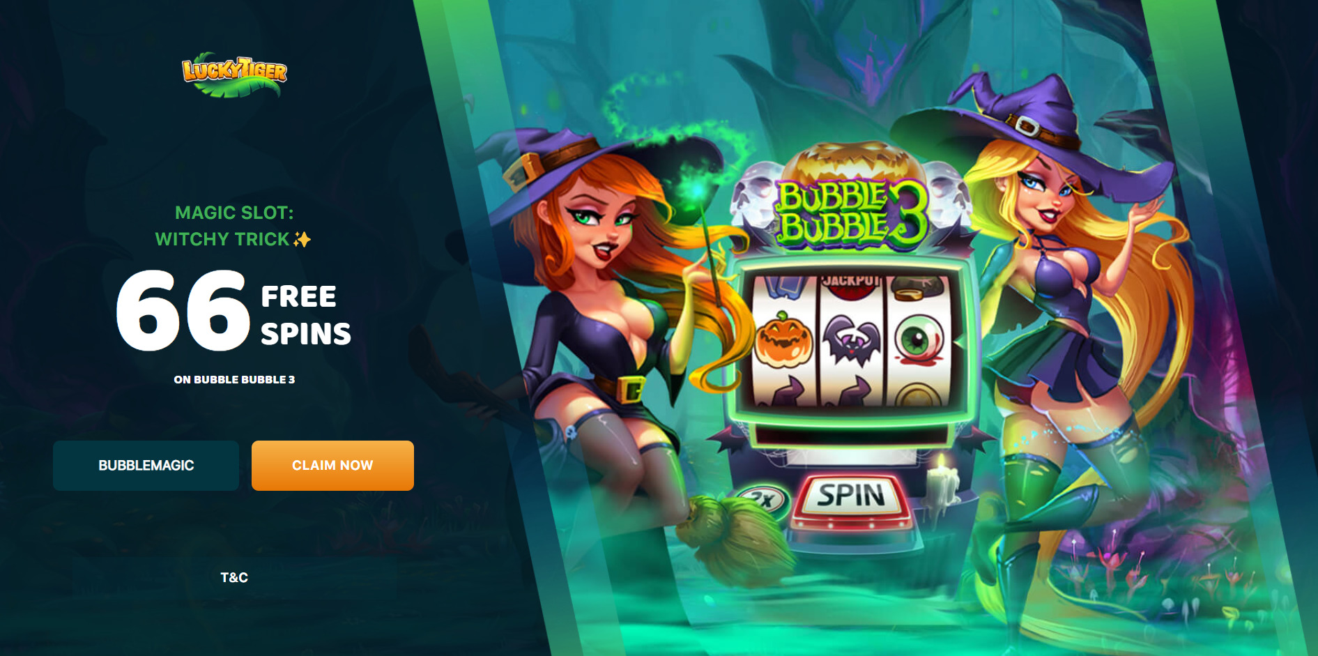 Lucky Tiger Casino 66 free spins no deposit on bubble bubble 3