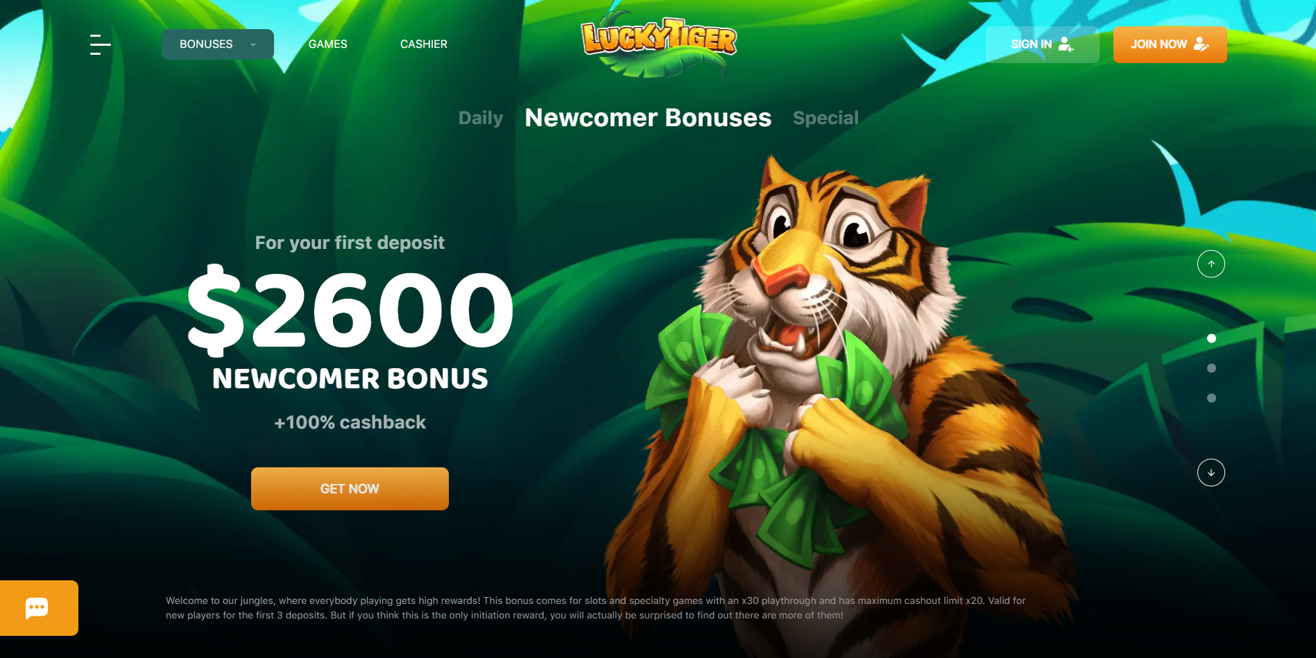 Lucky Tiger Casino Welcome Bonus