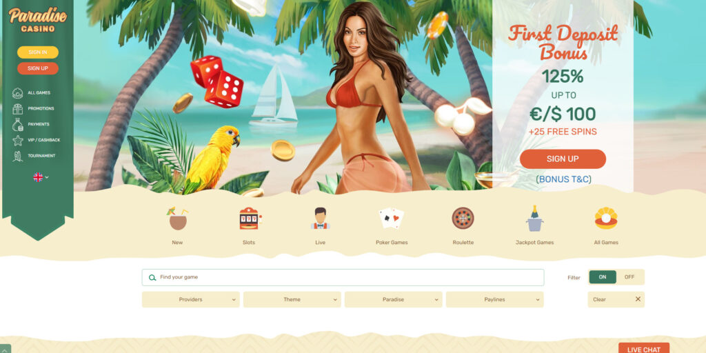 Paradise Casino signup