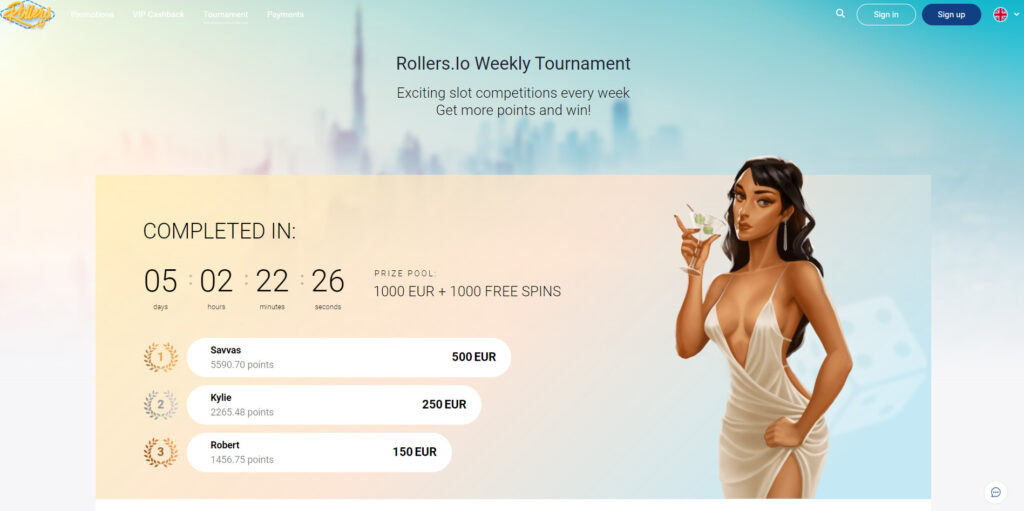 Rollers.io Casino tournaments